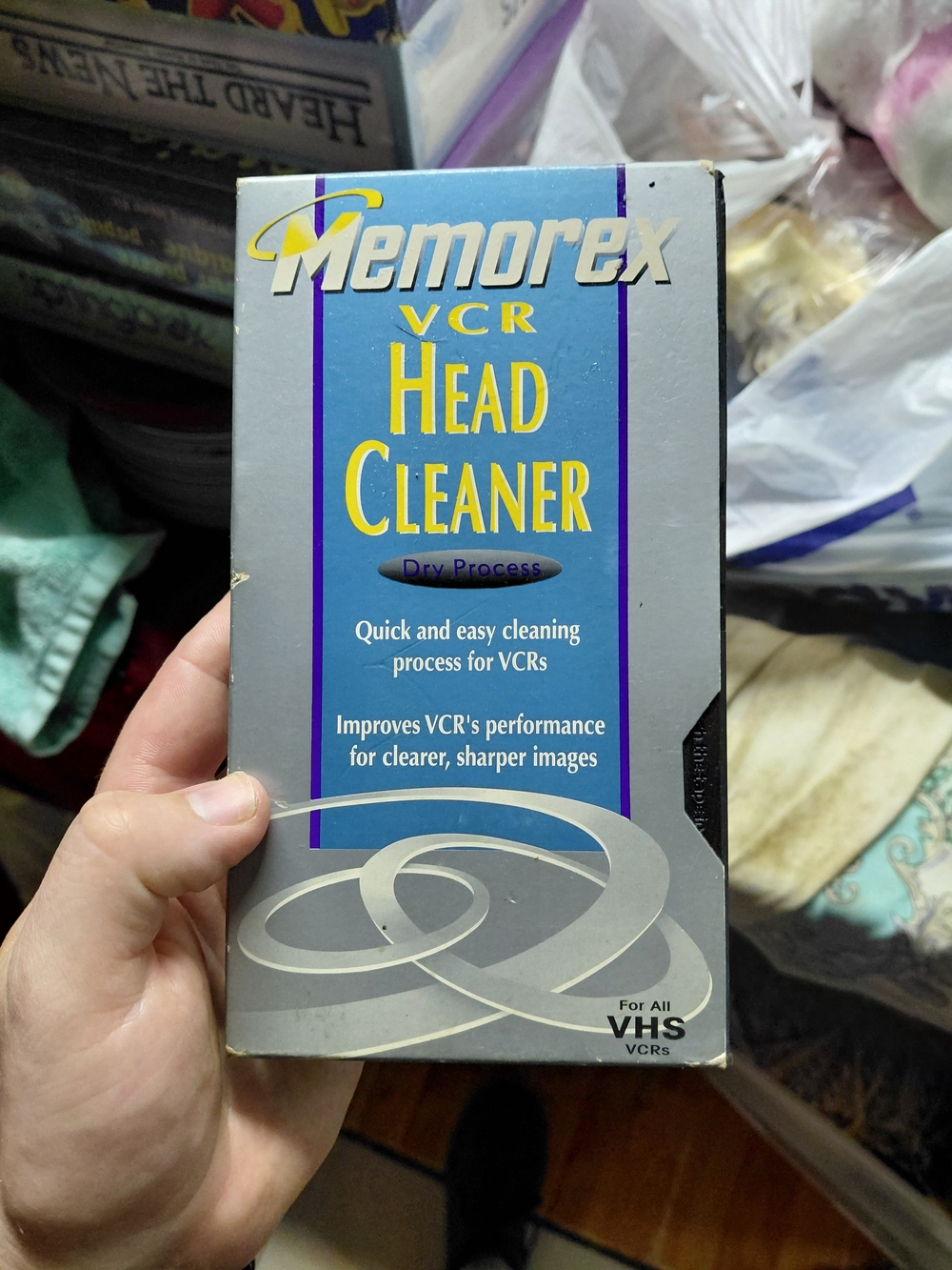 Memorex VCR Head Cleaner - Blue/Grey - VHS Dry Process